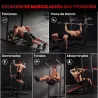 Estación de Musculación Plegable Altura Ajustable con Barra de Dominadas Banco Reclinable para Gimnasio Negro y ... - Ogal.Es