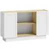 Aparador Moderno con 2 Estantes Abiertos y 2 Puertas de Cierre Suave para Comedor Salón 133x35x79,7 cm Natural y... - Ogal.Es