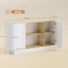 Aparador Moderno con 2 Estantes Abiertos y 2 Puertas de Cierre Suave para Comedor Salón 133x35x79,7 cm Natural y... - Ogal.Es