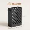 Paragüero de Acero Galvanizado Soporte de Paraguas Estrecho con Bandeja de Goteo Extraíble 4 Ganchos 28x14x41 cm... - Ogal.Es