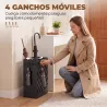 Paragüero de Acero Galvanizado Soporte de Paraguas Estrecho con Bandeja de Goteo Extraíble 4 Ganchos 28x14x41 cm... - Ogal.Es