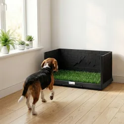 Inodoro para Perros con Césped Artificial 75x51x36,5 cm con Paredes Altas Bandeja Deslizante y Fácil de Limpiar ... - Ogal.Es