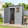 Caseta de Jardín Exterior 151x92x193 cm con Suelo Puerta Corredera y Techo Inclinado para Almacenar Herramientas... - Ogal.Es