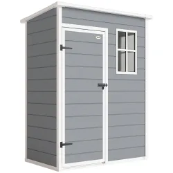 Caseta de Jardín Exterior 151x92x193 cm con Suelo Puerta Corredera y Techo Inclinado para Almacenar Herramientas... - Ogal.Es