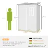 Caseta de Jardín Exterior 151x92x193 cm con Suelo Puerta Corredera y Techo Inclinado para Almacenar Herramientas... - Ogal.Es