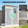 Caseta de Jardín Exterior 151x92x193 cm con Suelo Puerta Corredera y Techo Inclinado para Almacenar Herramientas... - Ogal.Es