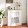 Cubre Radiadores 78x19x81 cm Cubierta para Radiador Diseño Moderno de Listones y Nido de Abeja Blanco - Ogal.Es