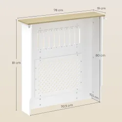 Cubre Radiadores 78x19x81 cm Cubierta para Radiador Diseño Moderno de Listones y Nido de Abeja Blanco - Ogal.Es