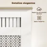 Cubre Radiadores 78x19x81 cm Cubierta para Radiador Diseño Moderno de Listones y Nido de Abeja Blanco - Ogal.Es