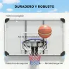 Canasta de Baloncesto de Pared Aro de Baloncesto con Red y Marco de Acero para Exterior 113x61x73 cm Blanco y Negro - Ogal.Es