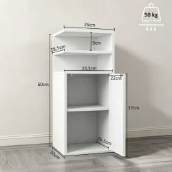 Juego de 2 Mesillas de Noche Dormitorio con Puerta Compartimentos Abiertos para Espacios Reducidos 25x30x60 cm B... - Ogal.Es