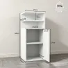 Juego de 2 Mesillas de Noche Dormitorio con Puerta Compartimentos Abiertos para Espacios Reducidos 25x30x60 cm B... - Ogal.Es