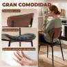 Set de 2 Sillas de Comedor Tapizadas de Piel Sintética con Respaldo Curvo Patas de Metal 49,5x49,5x80 cm Negro y... - Ogal.Es