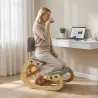 Silla de Rodillas Ergonómica con Respaldo Apoyo para Rodillas y Tapizado de Pana Gris - Ogal.Es