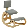 Silla de Rodillas Ergonómica con Respaldo Apoyo para Rodillas y Tapizado de Pana Gris - Ogal.Es