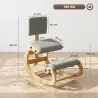 Silla de Rodillas Ergonómica con Respaldo Apoyo para Rodillas y Tapizado de Pana Gris - Ogal.Es