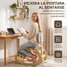 Silla de Rodillas Ergonómica con Respaldo Apoyo para Rodillas y Tapizado de Pana Gris - Ogal.Es