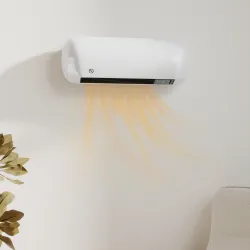Calefactor Eléctrico de Pared 2000W con 3 Modos Pantalla LED Termostato Temporizador y Oscilación Blanco - Ogal.Es