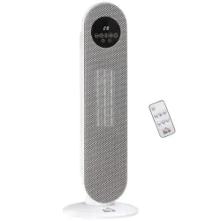 Calefactor Eléctrico Cerámico PTC 1300/2000W con Control Remoto 15–40 °C Oscilación de 45° Temporizador 12H Blanco - Ogal.Es