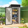 Caseta de Jardín Exterior Metálico 0,74 m² 107,5x91x185 cm con Techo Inclinado Puerta con Cerradura Ventilacione... - Ogal.Es