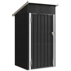 Caseta de Jardín Exterior Metálico 0,74 m² 107,5x91x185 cm con Techo Inclinado Puerta con Cerradura Ventilacione... - Ogal.Es