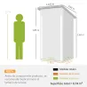 Caseta de Jardín Exterior Metálico 0,74 m² 107,5x91x185 cm con Techo Inclinado Puerta con Cerradura Ventilacione... - Ogal.Es