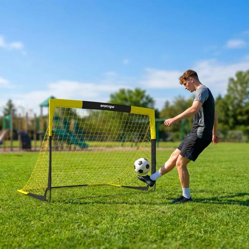 Portería de Fútbol Pop-Up Plegable Red Portátil con Bolsa de Transporte 4 Piquetas en U y Varillas de Fibra de V... - Ogal.Es