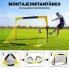 Portería de Fútbol Pop-Up Plegable Red Portátil con Bolsa de Transporte 4 Piquetas en U y Varillas de Fibra de V... - Ogal.Es