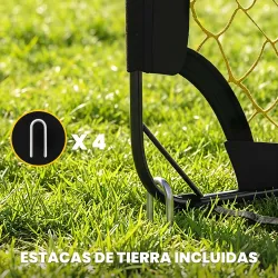 Portería de Fútbol Pop-Up Plegable Red Portátil con Bolsa de Transporte 4 Piquetas en U y Varillas de Fibra de V... - Ogal.Es