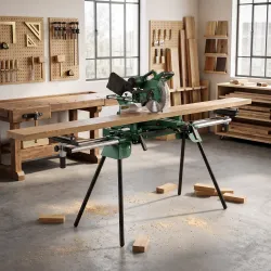 Soporte de Sierra Ingletadora Plegable Universal con 2 Rodillos de Apoyo Altura y Ancho Ajustable Carga 200 kg V... - Ogal.Es