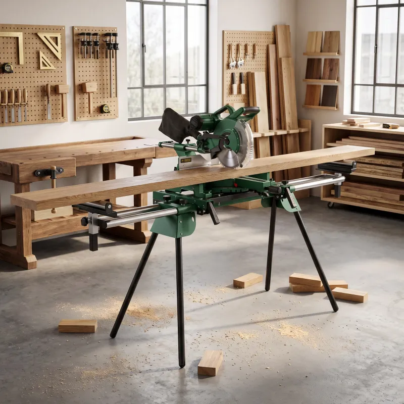 Soporte de Sierra Ingletadora Plegable Universal con 2 Rodillos de Apoyo Altura y Ancho Ajustable Carga 200 kg V... - Ogal.Es