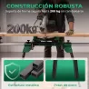 Soporte de Sierra Ingletadora Plegable Universal con 2 Rodillos de Apoyo Altura y Ancho Ajustable Carga 200 kg V... - Ogal.Es