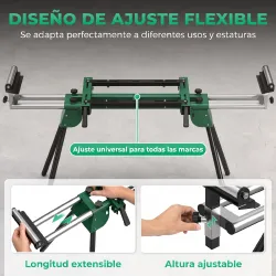Soporte de Sierra Ingletadora Plegable Universal con 2 Rodillos de Apoyo Altura y Ancho Ajustable Carga 200 kg V... - Ogal.Es