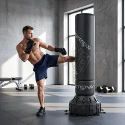 Saco de Boxeo de Pie para Adultos 180 cm con Absorción de Impactos Guantes Base Rellenable de Arena 120 kg o Agu... - Ogal.Es