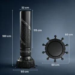 Saco de Boxeo de Pie para Adultos 180 cm con Absorción de Impactos Guantes Base Rellenable de Arena 120 kg o Agu... - Ogal.Es