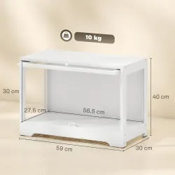 Vitrina Expositora para Colecciones con Puerta Abatible de Acrílico para Figuras de Decoración 59x30x40 cm Blanco - Ogal.Es