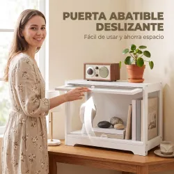 Vitrina Expositora para Colecciones con Puerta Abatible de Acrílico para Figuras de Decoración 59x30x40 cm Blanco - Ogal.Es