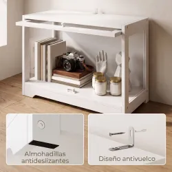 Vitrina Expositora para Colecciones con Puerta Abatible de Acrílico para Figuras de Decoración 59x30x40 cm Blanco - Ogal.Es