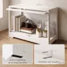 Vitrina Expositora para Colecciones con Puerta Abatible de Acrílico para Figuras de Decoración 59x30x40 cm Blanco - Ogal.Es