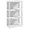 Vitrina Expositora para Colecciones de 3 Niveles con Puertas Abatibles de Acrílico para Figuras 59x30x106 cm Blanco - Ogal.Es