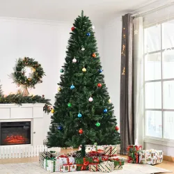 Árbol de Navidad Artificial 240 cm con 1499 Ramas con 2 Tipos de Puntas Decoración Navideña de Interior Verde - Ogal.Es