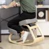 Silla Ergonómica de Rodillas con Cojines Acolchados Marco de Madera para una Mejor Postura Oficina Gris - Ogal.Es