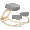 Silla Ergonómica de Rodillas con Cojines Acolchados Marco de Madera para una Mejor Postura Oficina Gris - Ogal.Es