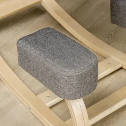 Silla Ergonómica de Rodillas con Cojines Acolchados Marco de Madera para una Mejor Postura Oficina Gris - Ogal.Es