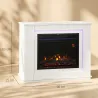 Chimenea Eléctrica 1000/2000W con Efecto de Llama de 5 Niveles de Brillo y 12 Colores para 30 ㎡ Blanco - Ogal.Es