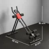 Máquina Abdominales Plegable con Monitor LCD para Entrenamiento de Cuerpo Completo en Casa Rojo y Negro - Ogal.Es