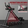 Máquina Abdominales Plegable con Monitor LCD para Entrenamiento de Cuerpo Completo en Casa Rojo y Negro - Ogal.Es