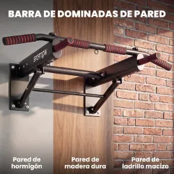 Barra de Dominadas para Pared Plegable con 3 Anillas para Bandas de Resistencia Agarres Antideslizantes Carga 12... - Ogal.Es