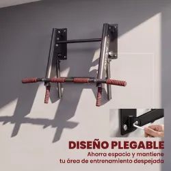 Barra de Dominadas para Pared Plegable con 3 Anillas para Bandas de Resistencia Agarres Antideslizantes Carga 12... - Ogal.Es