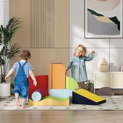 Juego de 7 Bloques de Espuma para Niños 1-3 Años Bloques Psicomotricidad Juguetes de Construcción 60x40x11 cm Mu... - Ogal.Es